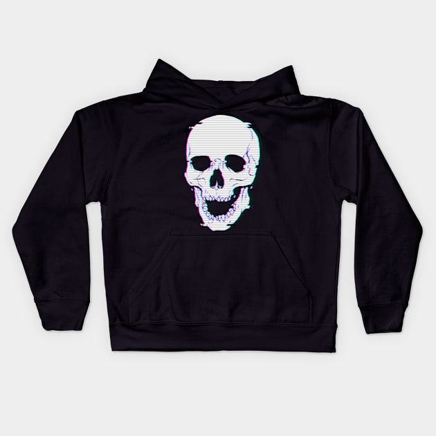 Glitch Skull Kids Hoodie by Deniart